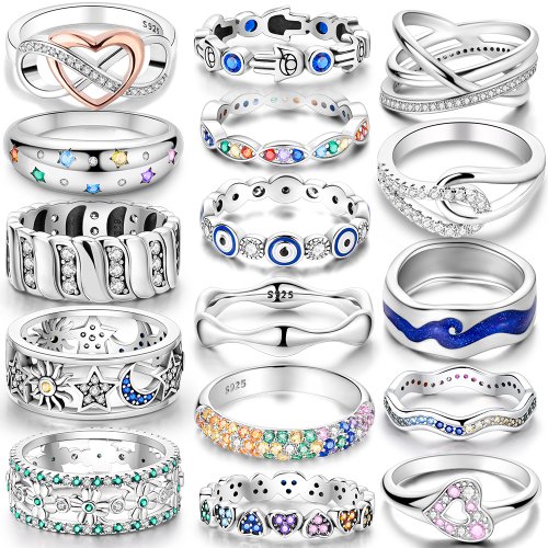 Image of Elegant 925 Sterling Silver Infinite Love Ring with Sparkling Zircon Stone – Timeless Luxury Design for Women's Wedding and Special Occasions