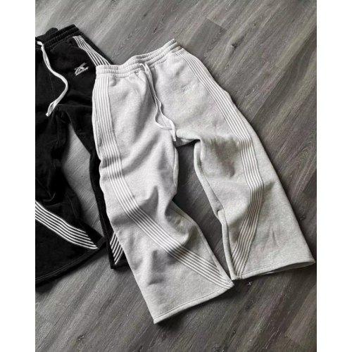 Image of Y2K Embroidered Gray Camo Tactical Joggers – Premium Drawstring Sweatpants for Men and Women