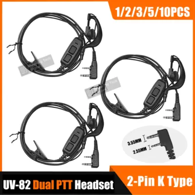 Image de Casque PTT Double pour Talkie-Walkie Baofeng UV-82