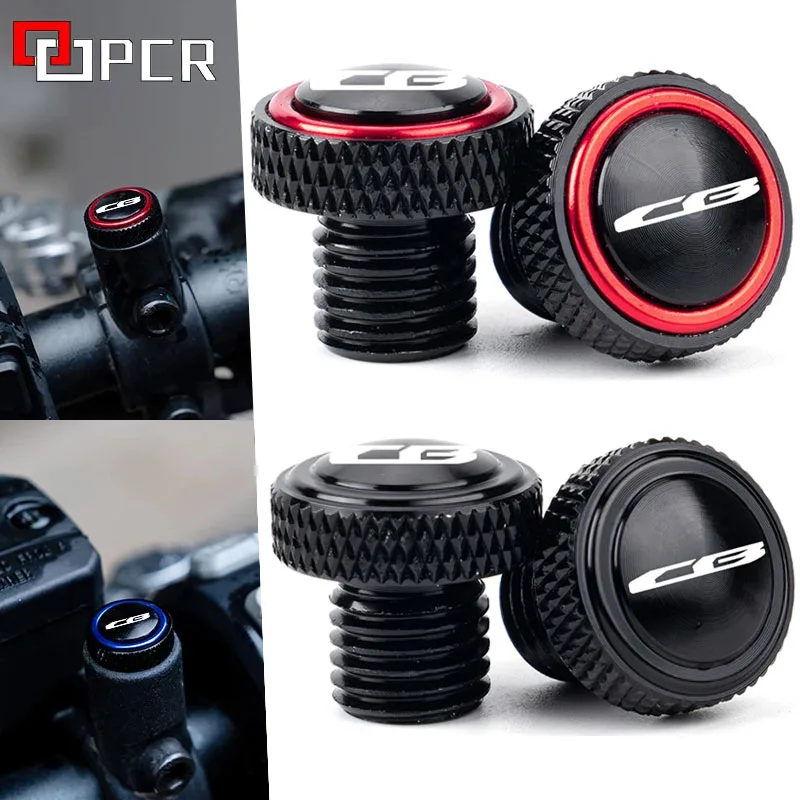 Imagen de Tapones CNC para Agujeros de Espejos de Motocicleta con Tornillos y Tapas de Cubierta - Compatible con Honda CB650R, CB1000R, CB650F, CB600F, CB500X, CB1100