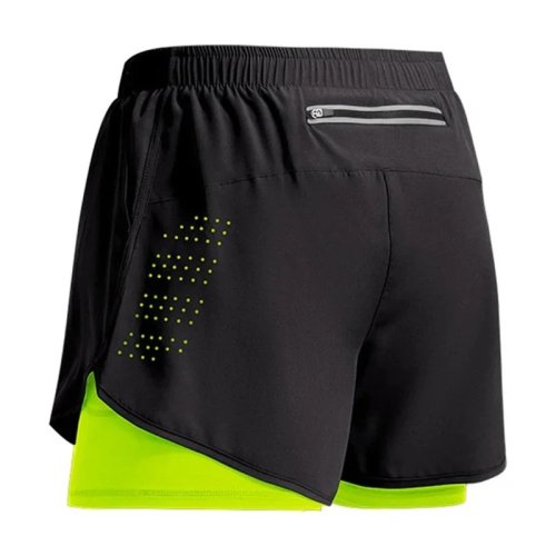Bild von Herren Laufshorts mit Schnelltrocknung – Atmungsaktive Doppelschicht-Shorts für Fitness, Training, Bodybuilding und Sport