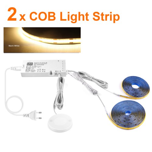Afbeelding van Slimme dimbare COB LED-strip aanraaksensorverlichting voor keuken kamer kast muur plafond achtergrondverlichting kerstversiering verlichting