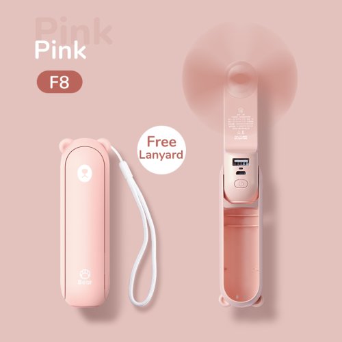 Image of JISULIFE Portable Fan Mini Handheld Fan USB 4500mAh Recharge Hand Held Small 3 in1 Pocket Fan with Power Bank Flashlight Feature