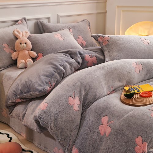 Immagine di Copripiumino Invernale in Pile Spesso e Caldo in Flanella Corallo - Biancheria da Letto in Velluto Double Face, Disponibile in Taglie Singolo, Matrimoniale, Queen e King Size