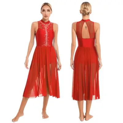 Image de Robe de Danse Longue Élégante avec Découpe au Dos