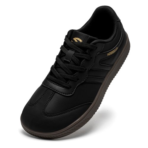 Image of HOBIBEAR Unisex Wide Toe Shoes Artificial Leather Sneakers Casual Lace Up Retro Fashion Shoes for Women Men