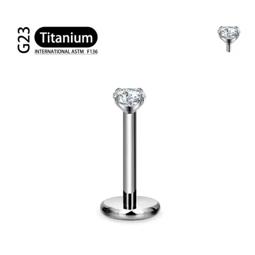 Image de Piercing Labret en Titane ASTM F136 - 16G - Tragus, Helix, Orelle