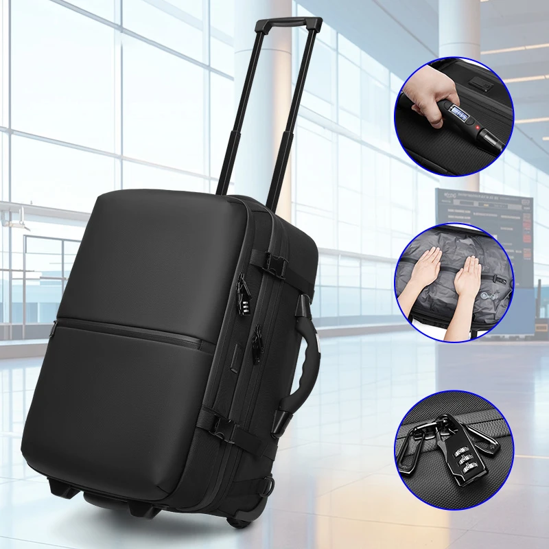 Imagen de Mochila de Viaje con Ruedas para Hombre - Equipaje Compacto con Compresión al Vacío y Diseño de Negocios
