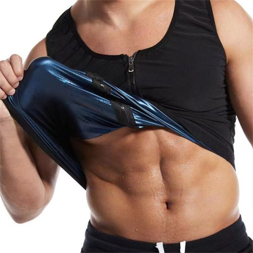 Bild von Herren Sauna-Schweißanzug mit Kompressionswirkung – Fitness-Trainingshemd und Taille-Trainer für effektives Workout im Gym