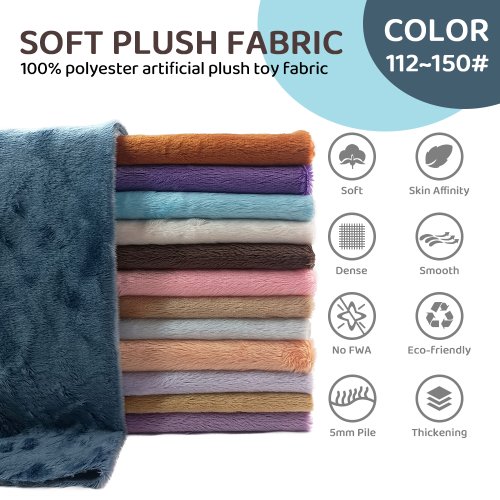 Zdjęcie Miękka tkanina minky 5 mm – idealna do szycia pluszowych lalek i zabawek, jednostronna, naturalna bawełna, doskonała do rzemiosła artystycznego