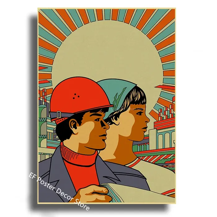 Image de Affiche Vintage Staline URSS - Décoration Murale Rétro