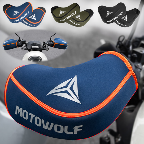 Image of Universal Winter Motorcycle Handlebar Muffs with Reflective Strips – Warm, Windproof Gloves & Bar Covers for Motorcycles and Scooters