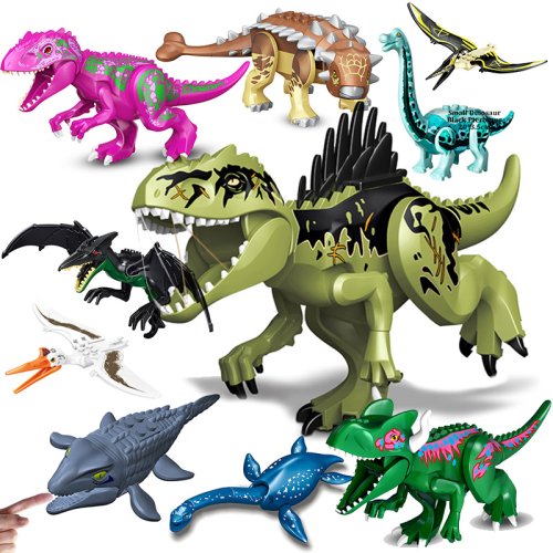 Immagine di Set di Costruzioni Dinosauro Jurassic World con T-Rex, Velociraptor, Triceratopo e Indominus Rex – Blocchi da Costruzione per Bambini, Gioco Educativo e Creativo