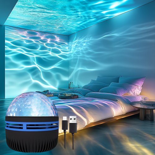 Immagine di Proiettore Cielo Notturno Stellato con Luci LED RGB, Telecomando e Alimentazione USB – Luce Galassia per Camera da Letto, Bar e Feste con 7 Modalità di Illuminazione