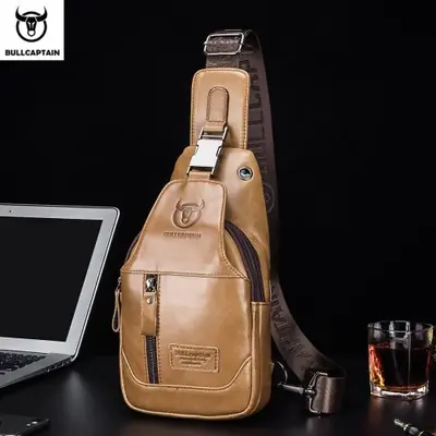 Image de Sac à dos en cuir véritable pour hommes - Élégant & pratique