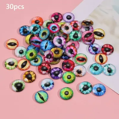 Image de Yeux de Poupée en Verre - 30 Pièces Mixtes 6-16mm