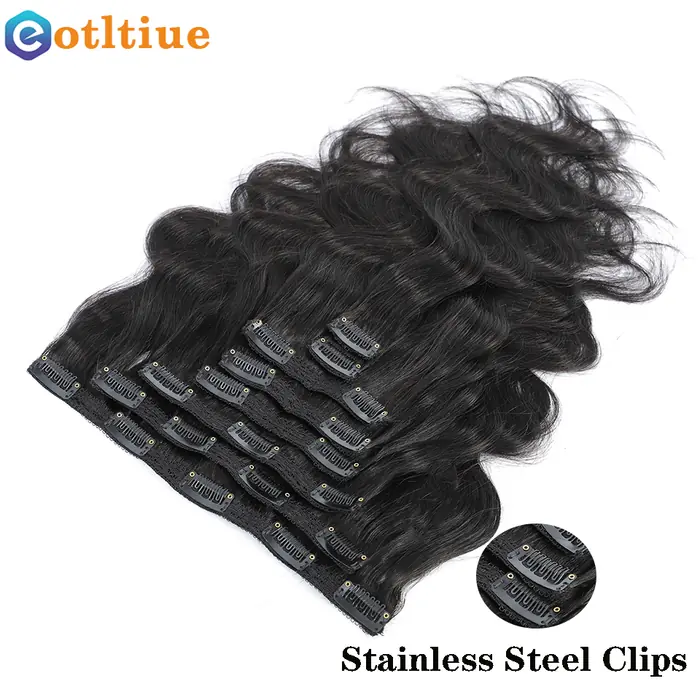 Image de Extensions Cheveux Naturels Ondulés - Noir Naturel