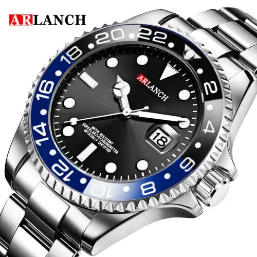 Image de Montre Homme Quartz 40mm - Design Classique Rouge & Bleu
