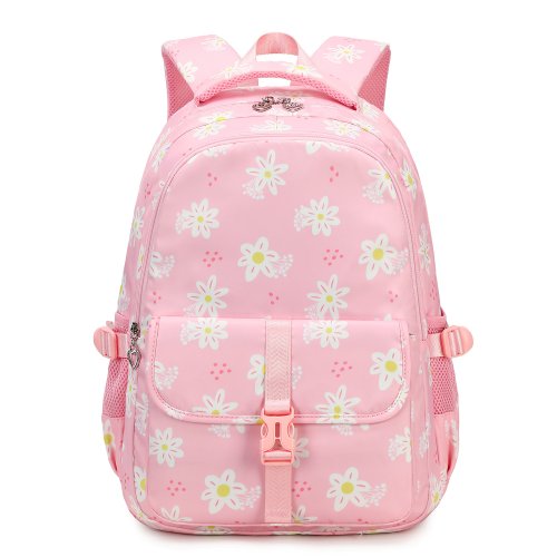 Immagine di zaini scolastici di grande capacità per ragazze da 7 a 10 anni borsa da scuola media viola bookbag zaino a fiori con molte tasche