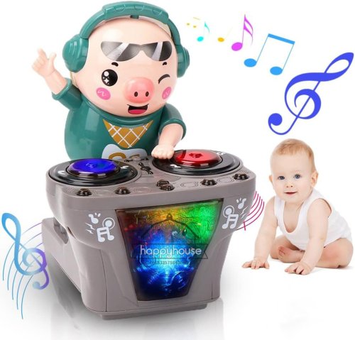 Afbeelding van Elektronische DJ Licht Muziek Dansend Varken Speelgoed Muzikaal Speelgoed Schattig Schommel Dansend Piggy Speelgoed met Muziek LED-verlichting Muzikaal Speelgoed voor Kinderen