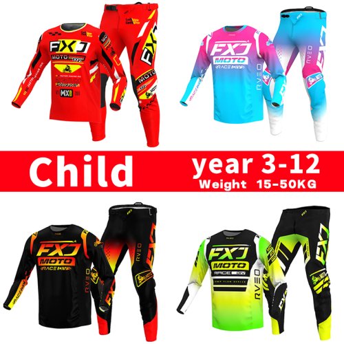 Bild von Motocross Trikot und Hose für Kinder – FXJ Enduro Ausrüstungsset in Größen 20, 22, 24, 26, 28 – MX-Set für Jugendliche & Kids zum MTB, DH, UTV und Racing