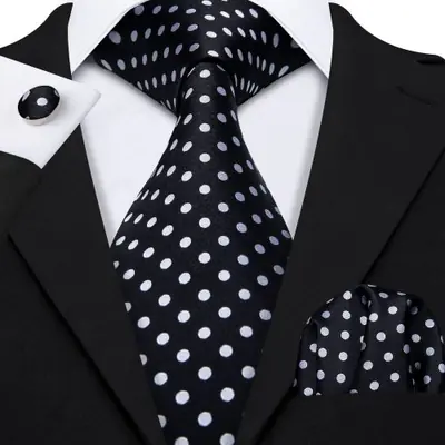 Image de Boutons de Manchette Carrés à Pois Jacquard - Élégance Masculine