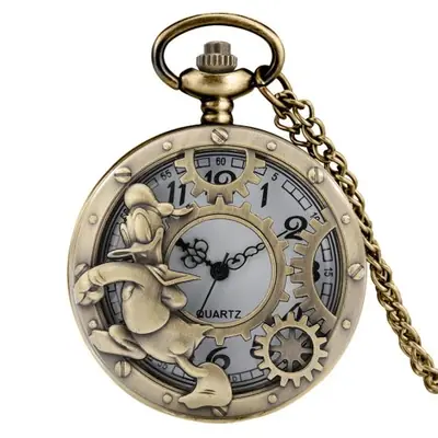 Image de Montre de Poche Vintage en Bronze - Pendentif Anime