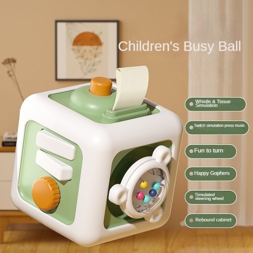 Imagen de Juguetes Educativos Montessori 6 en 1, tablero sensorial ocupado, cajón de habilidades de práctica p...