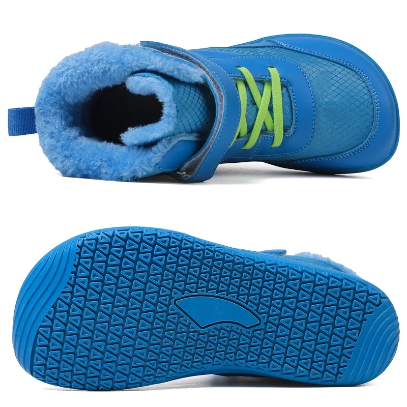 Bild von Neue Barfuß-Schneestiefel für Kinder mit breiter Zehenpartie, kleine/große/kind breite Zehenpartie, minimalistische Turnschuhe, wasserdichte High-Top-Baumwollschuhe für Mädchen