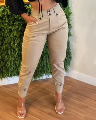 Image de Capri Cargo Femme Taille Haute - Style Décontracté 2024
