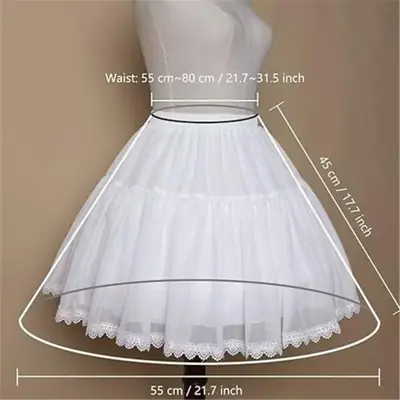 Image de Jupon Blanc à 3 Cerceaux pour Filles - Jupe Crinoline Courte