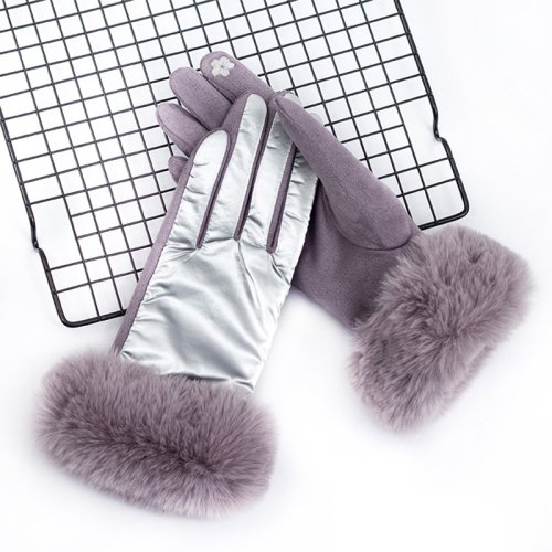 Afbeelding van Nieuwe Vrouwen Winter Licht Water Proof Plus Kasjmier Warm Houden Touch Screen Handschoenen Suede Mode Grote Pluche Pols