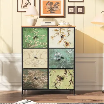 Image de Commodes Bohème Tiroirs en Tissu - Style Élégant & Pratique