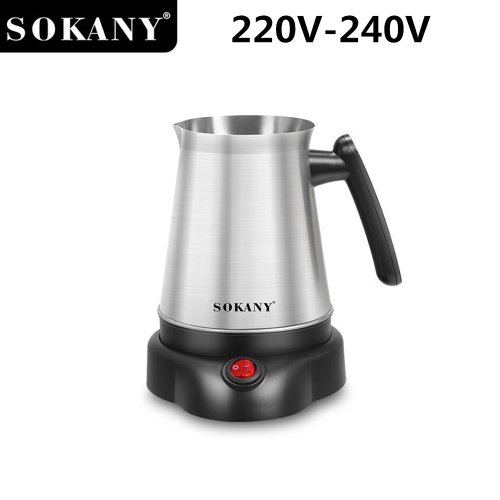 Bild von Edelstahl-Wasserkocher 800 ml – Ideal für Türkischen, Griechischen Kaffee und Tee, Tragbarer Mokakocher mit 6-Tassen-Kapazität, 220 V