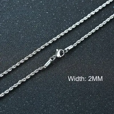 Image de Collier chaîne cubaine 3mm - Acier inoxydable argent//or