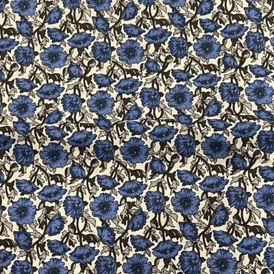 Image de Tissu Floral Imprimé Numérique 100% Coton - Style Années 40