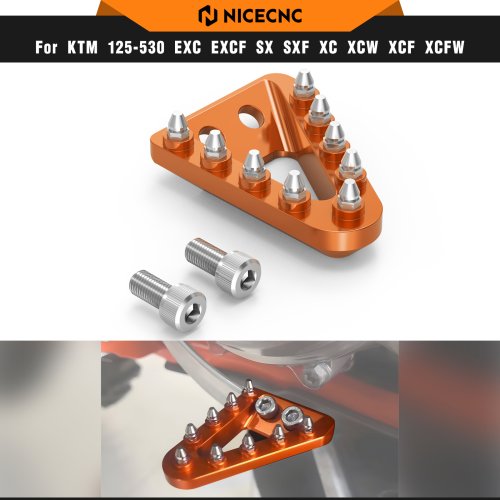 Immagine di Piastra per Pedale del Freno Posteriore NiceCNC per KTM EXC 300, EXC-F 350, XCW 500, XCW-F, SX 125, SXF 450, 350, XC, XCF - Anni 2016-2024
