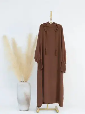 Image de Robe Hijab en Lin Élégante pour Femmes Musulmanes