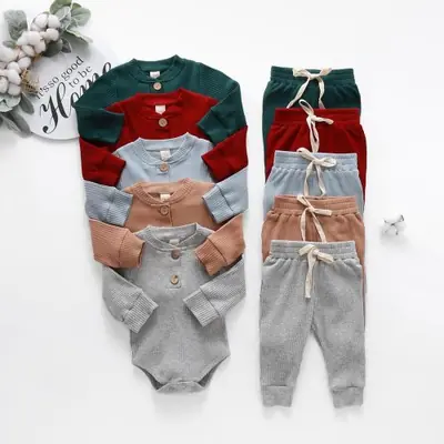 Tenue Bébé 2 Pièces - Body + Pantalon Côtelé