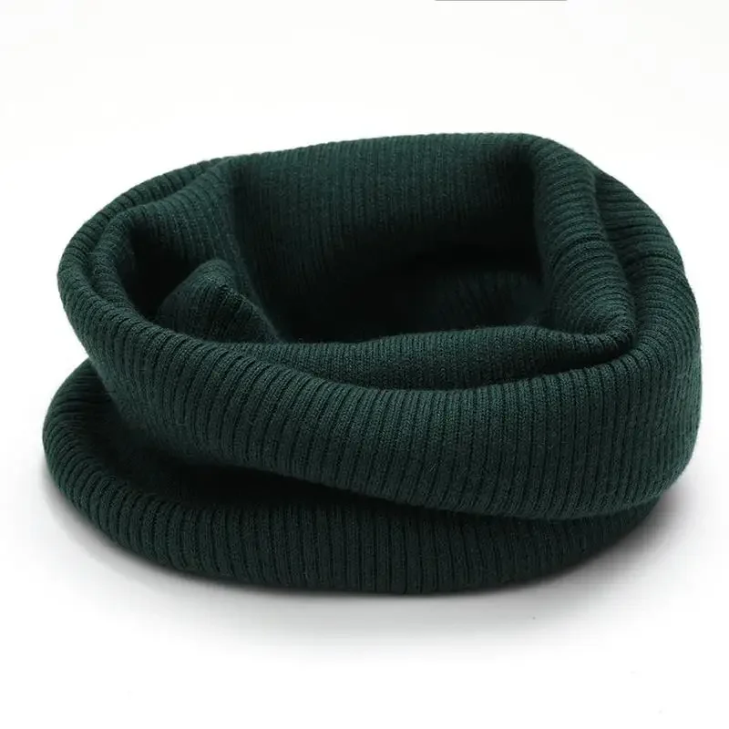 Zdjęcie Unisex Winter Casual Outdoor Knitted Snood Solid Color Simplicity Comfortable Knitting WoolFashion Uniwersalne szaliki ocieplające szyję