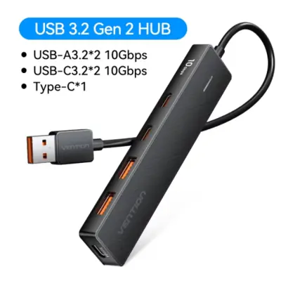 Image de Hub USB-C 5 Ports 10Gbps - Charge & Connectivité Ultra-Rapide