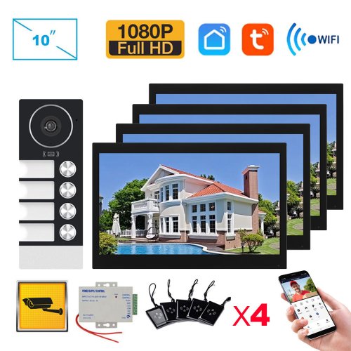 Image de Interphone Vidéo Wi-Fi 10 Pouces avec Caméra et RFID