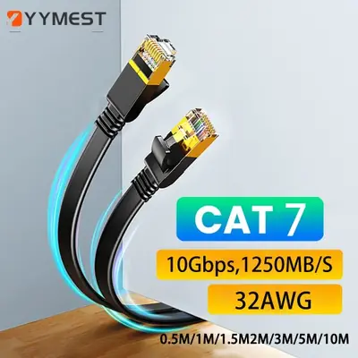 Image de Câble Ethernet Cat7 Plat 10Gbps - RJ45 5m