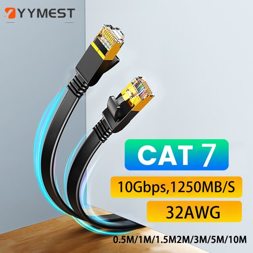 Image de Câble Ethernet Cat7 Plat 10Gbps - RJ45 5m