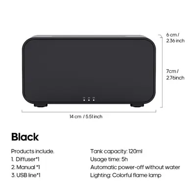 Image de Mini Diffuseur d'huiles essentielles avec lumière LED et effet flamme