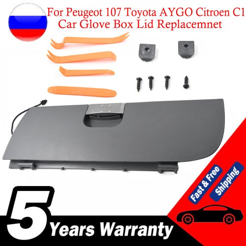 Imagen de Guantera de coche gris para Peugeot 107, Toyota AYGO, Citroen C1 2005-2015, tapa de repuesto para vehículos de conducción izquierda, accesorios de coche