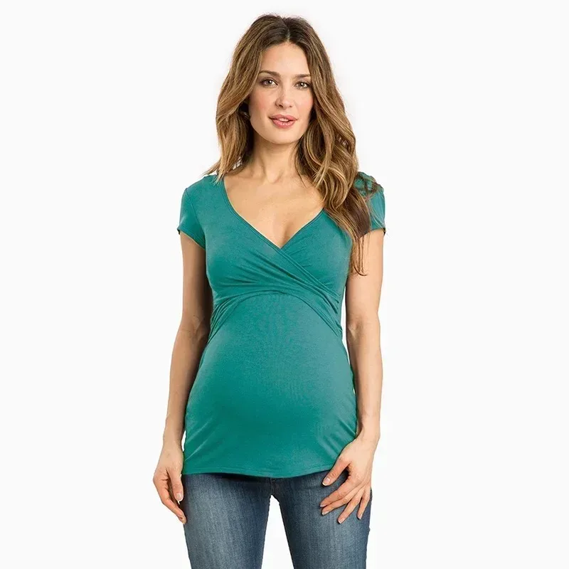 Immagine di T-Shirt Allattamento in Cotone - Comfort per Mamme