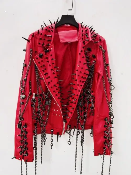 Image de Veste Gothique Y2K Harajuku en Faux Cuir