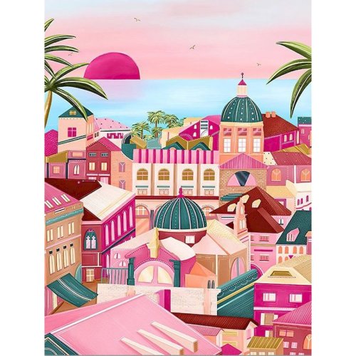 Immagine di GATYZTORY Pittura a olio fai da te con i numeri Kit Paesaggio rosa Vernice acrilica con i numeri Num...