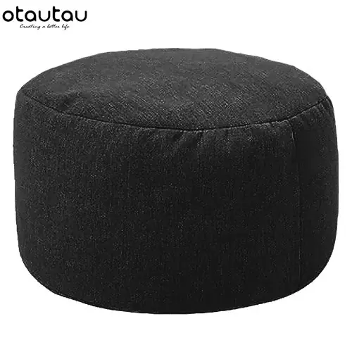 Image de Pouf Rond en Lin - Tabouret Confortable 30 cm